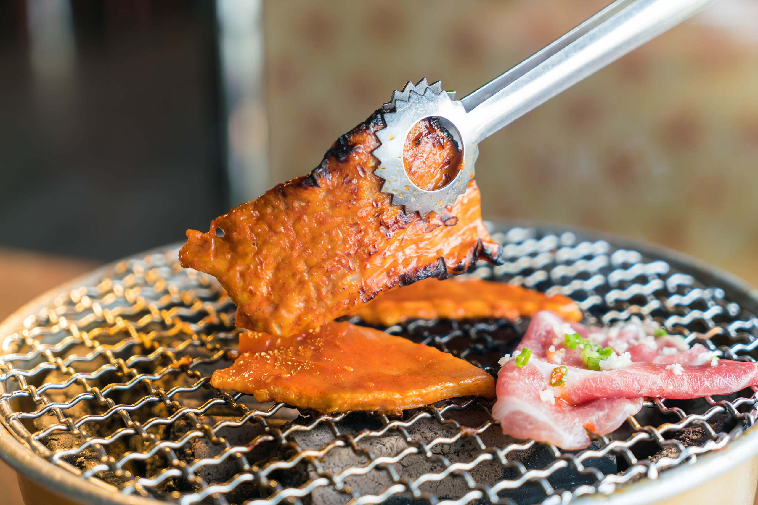 pork on charcoal grill (yakiniku)- korean style